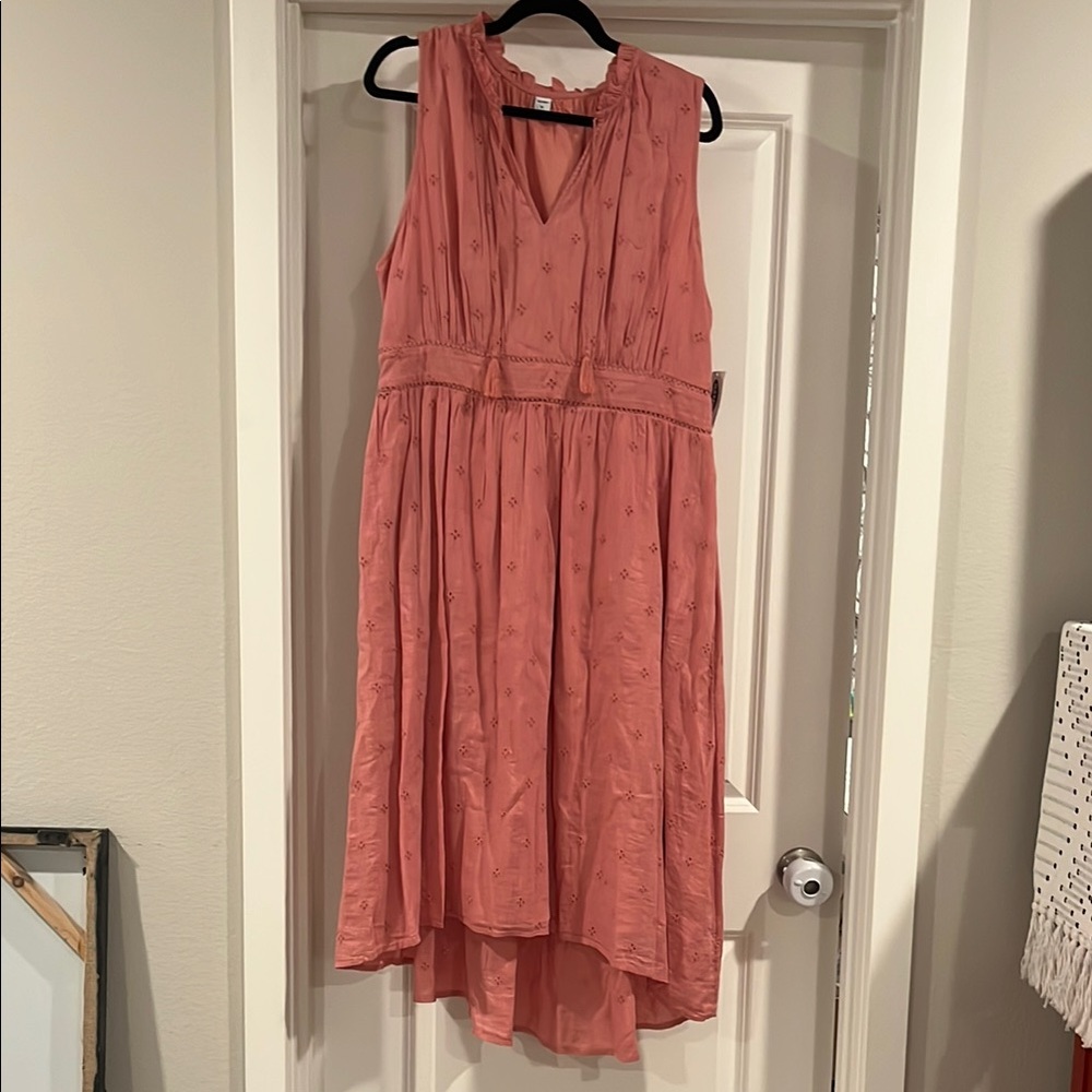 Elegant Salmon Sleeveless Dress